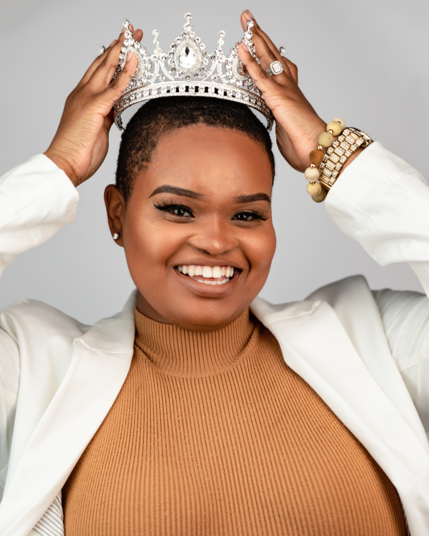 Smiling portrait with crown